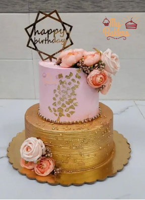 Premium Rose Design 2 Tier Birthday Cake
