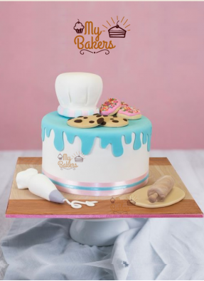 Bakers Theme Fondant Cookie Cake