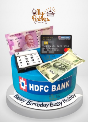 HDFC Bank Money Theme Birthday Cake