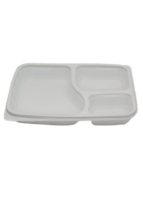 3 CP Meal Tray XL with lid White pack of 50