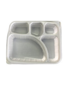 5 CP Meal Tray with lid White pack of 50
