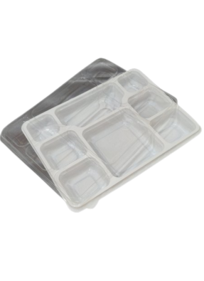 8 CP Meal Tray with lid White pack of 50
