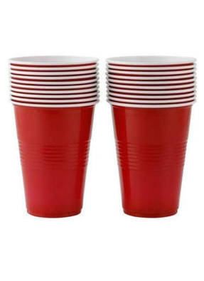 Beer pong glass Red 50 Pieces 500 ml pack of 1