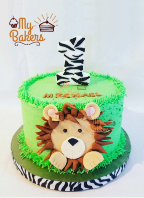 Lion Theme Cake for One Year