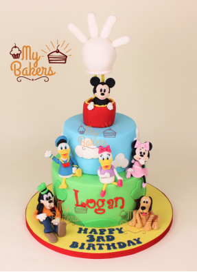 Disney Club House Theme Cake with 6 Edible Characters 