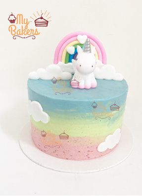 Unicorn Theme Rainbow Cake