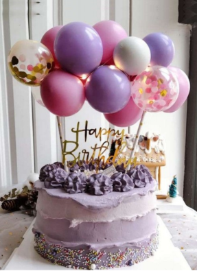 Cake topper balloon bunch Purple pink 5 inch pack of 1