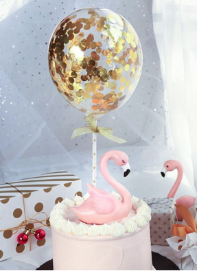 Confetti Balloon Cake Topper Gold pack of 1