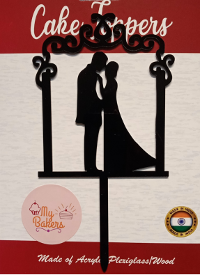 Couple Frame Black Acrylic Topper 6 inch Pack of 1