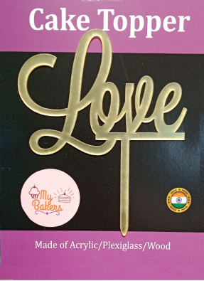 Love Golden Acrylic Topper 6 inch Pack of 1