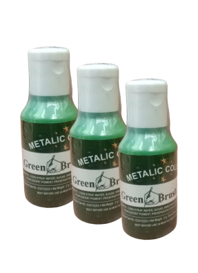 Metallic Food Color Green Brush Paint pack of 3
