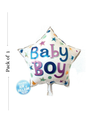 Baby boy Star shape foil balloon 18 inch pack of 1