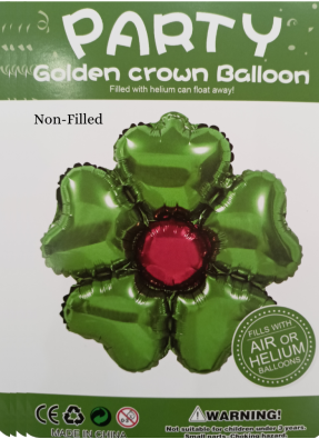 Five Hearts With Stone Foil Balloon 18 inch Green