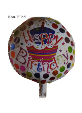 Happy Birthday Colorful Dots Printed Foil Balloon 18 inch Multi Color